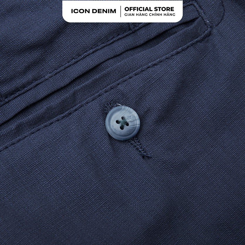 Quần Short Tây Nam ICON DENIM Chất Linen Lưng Tab