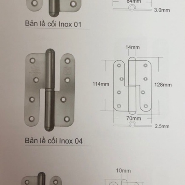 Bản lề cửa inox 304 huy hoàng.