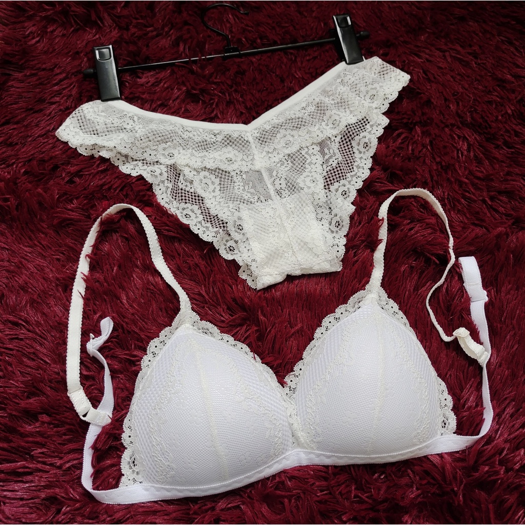 Set Bra - Bralette ren sexy không gọng, mút mỏng - Màu trắng - NY40 | BigBuy360 - bigbuy360.vn