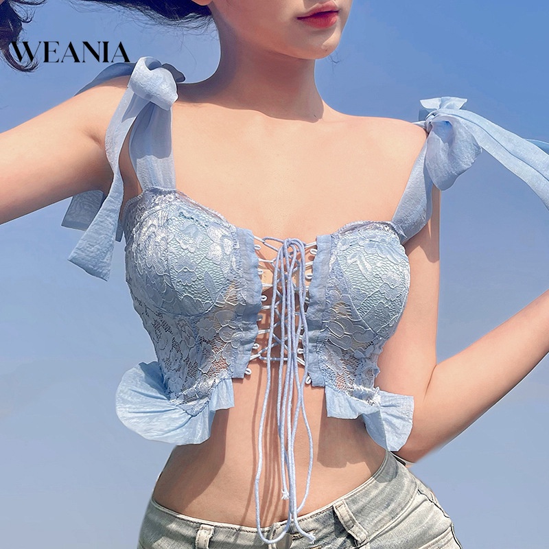Áo Tank Top Hở Lưng Phối Ren Thiết Kế Mới Chất Lượng Cao