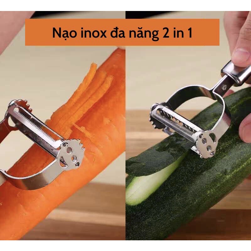 Nạo Rau Củ INOX Cao Cấp Đa Năng 2 in 1 (Nạo củ quả và bào sợi tiện lợi)