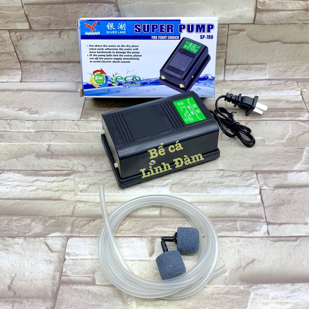 Máy sủi Oxi 1 vòi 2 Vòi Super Pump, tặng dây và quả sủi