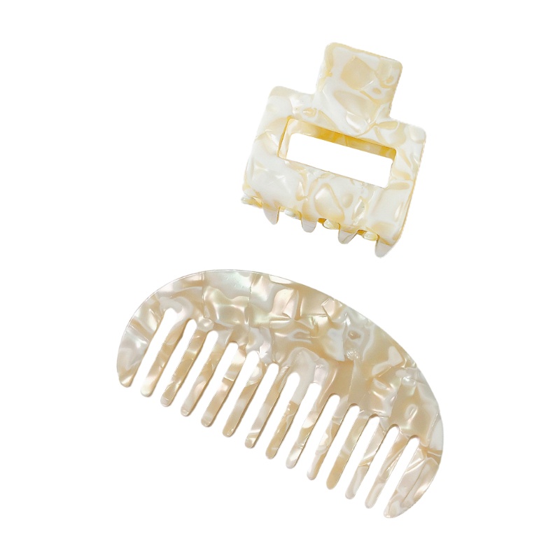 Set 2 Kẹp Tóc Càng Cua Đính Đá Hoa Cương Họa Tiết Hình Học Ngọt Ngào Cho Nữ