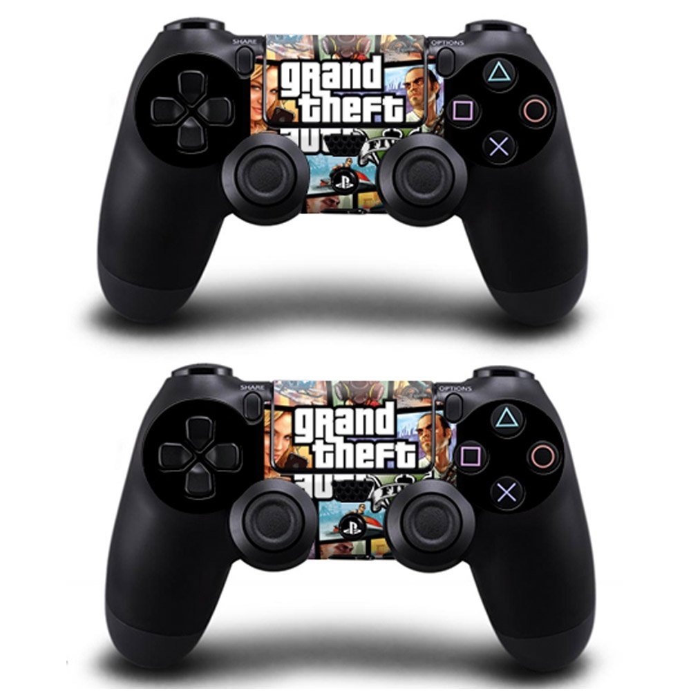 Bộ miếng dán bảo vệ tay cầm và máy chơi game PlayStation 4 hình Grand Theft Auto V đẹp mắt