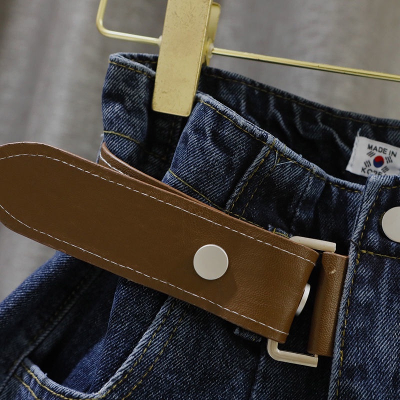 Jiashucheng Quần Short Denim Lưng Cao Dáng Rộng Viền Xoăn Thời Trang Xuân Hè Retro Thường Ngày Cho Nữ