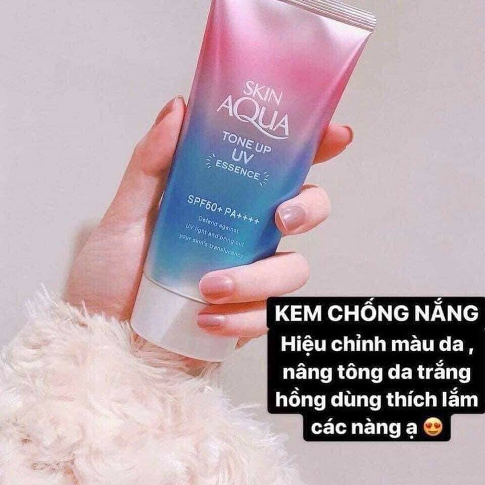 Kem chống nắng [Trắng da 100%-Hàng Auth] Kem chống nắng kiềm dầu nâng tông Sunplay Skin Aqua Tone Up UV Milk 50g