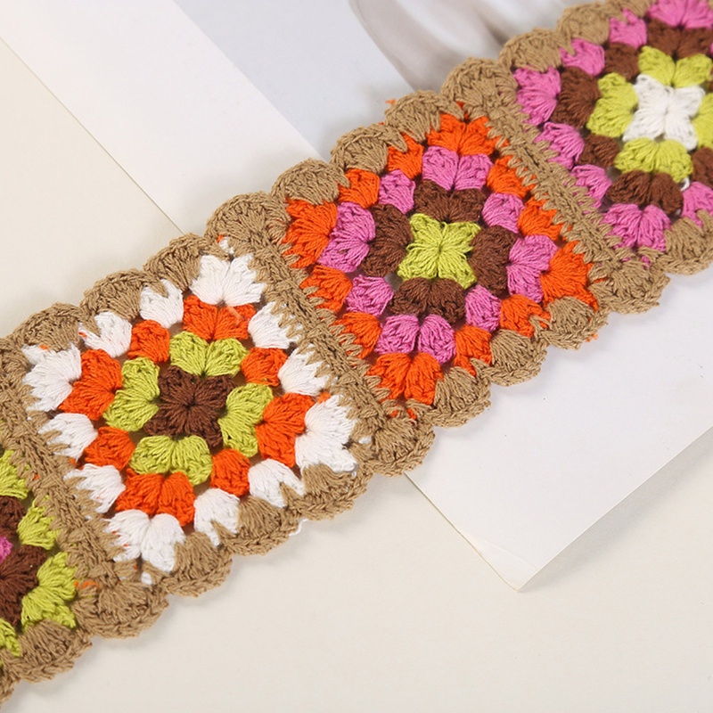 Khăn Choàng Cổ Dệt Kim In Hoa Kiểu Retro Dễ Thương