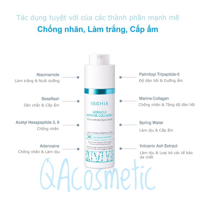 Kem mắt cung cấp collagen, chống nhăn, giảm thâm quầng mắt ISCHIA chính hãng