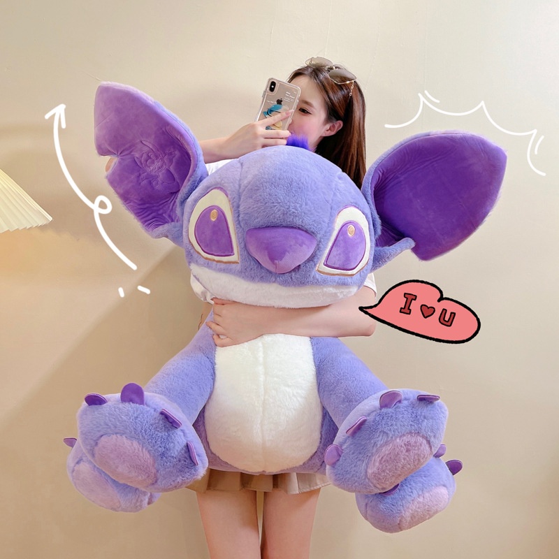 Gấu Bông Teddy Stitch Màu Tím Bằng Cotton Mềm Mại Dễ Thương Dùng Làm Quà Tặng Sinh Nhật / Valentine