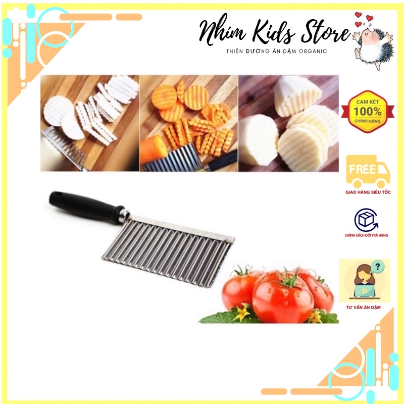 Dao cắt rau củ quả lượn sóng bằng inox cho bé ăn dặm BLW