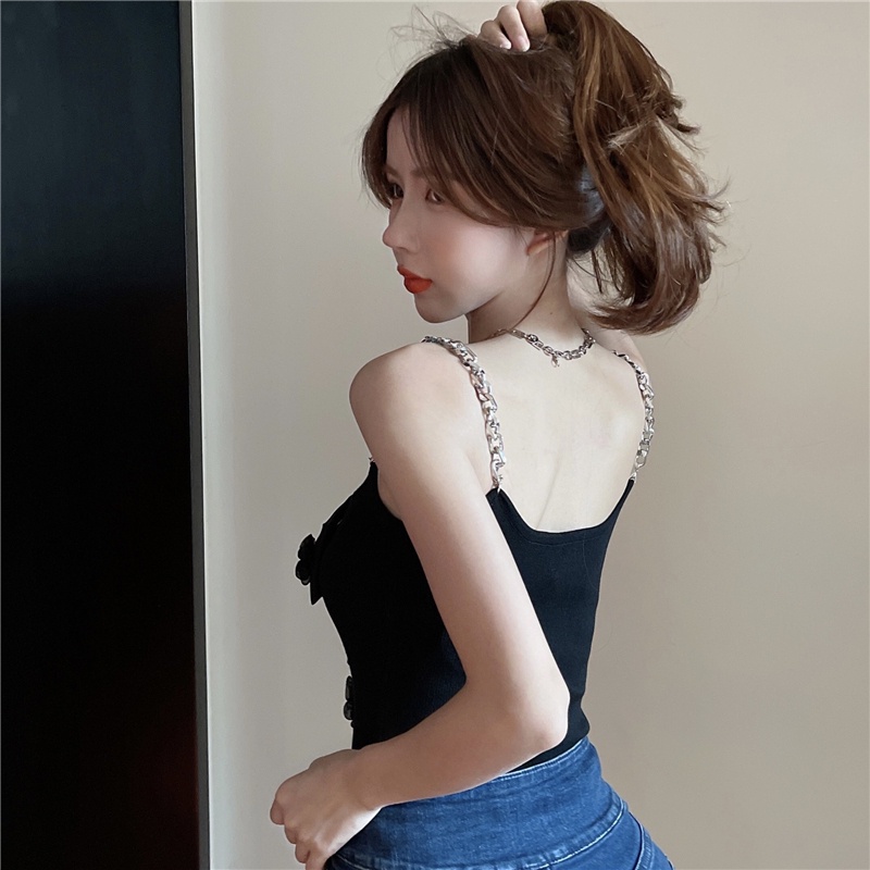 Áo dệt kim ZHELIHANGFEI hai dây thắt nơ