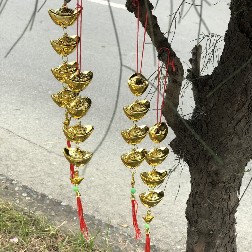 Dây treo trang trí tết 4 thỏi vàng bóng A30