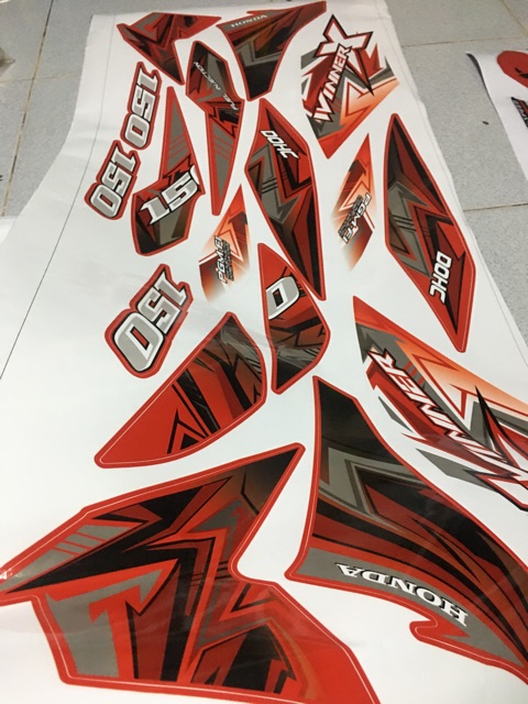 Tem rời Winner X Đỏ Bạc Đen Phối xe đỏ -1
