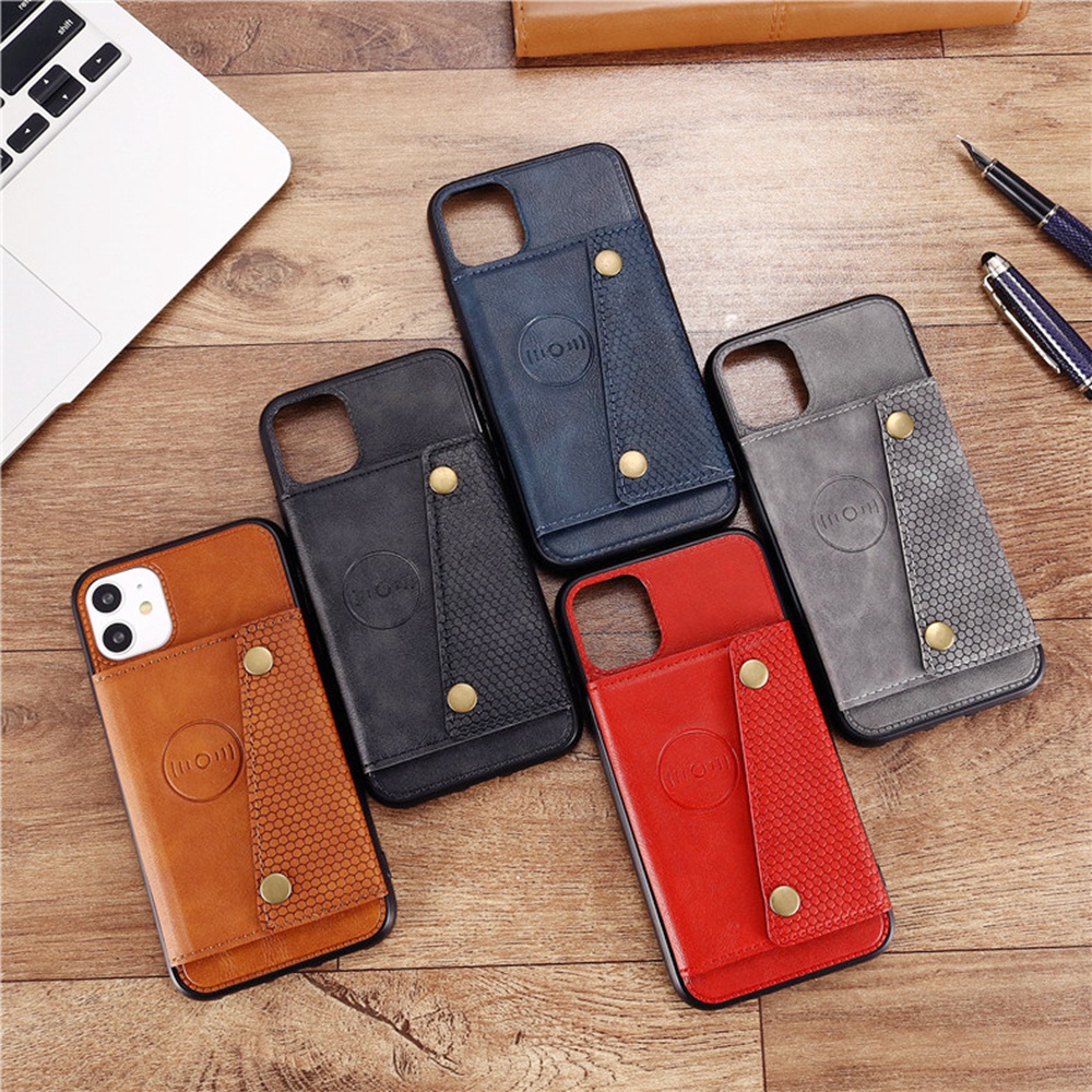 iPhone XS Max XR X 6 6s 7 8 Plus Leather Case Hidden Card Slots Cover