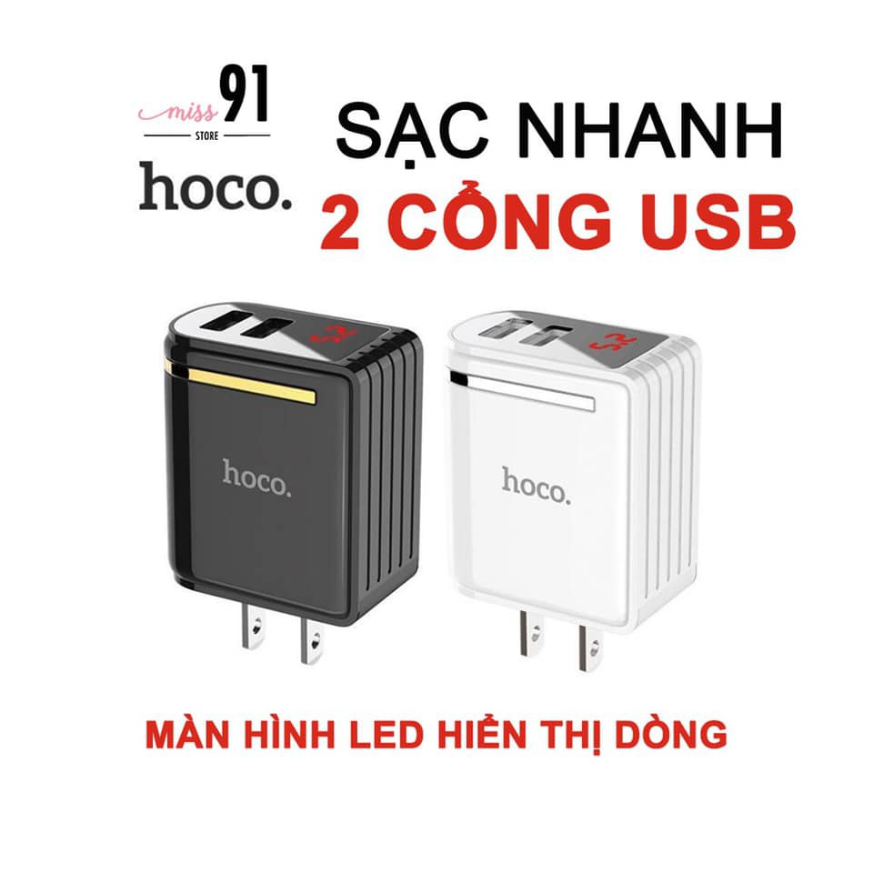 Củ sạc HOCO 21A sạc nhanh chia có 2 công USB bảo hành 6 tháng lỗi 1 đổi 1