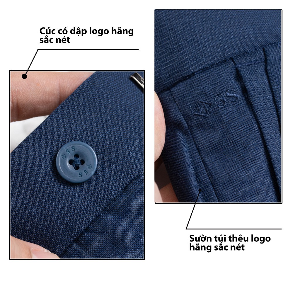 Quần Âu Nam 5S Họa Tiết Màu Xanh Navy,  Dáng Ôm Vừa, Ít Nhăn, Thoáng Mát, Co Giãn Tốt (QAU0410S1NAV) | BigBuy360 - bigbuy360.vn