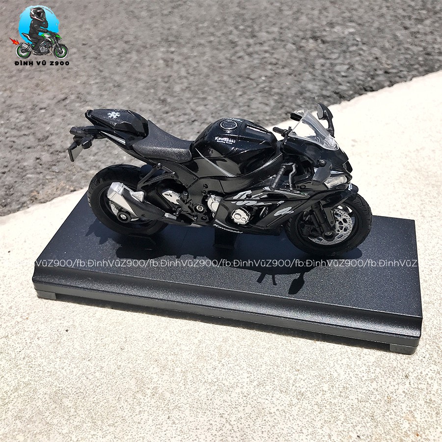 Xe mô hình Kawasaki Ninja ZX10-R chất chơi - Tỉ lệ 1/18