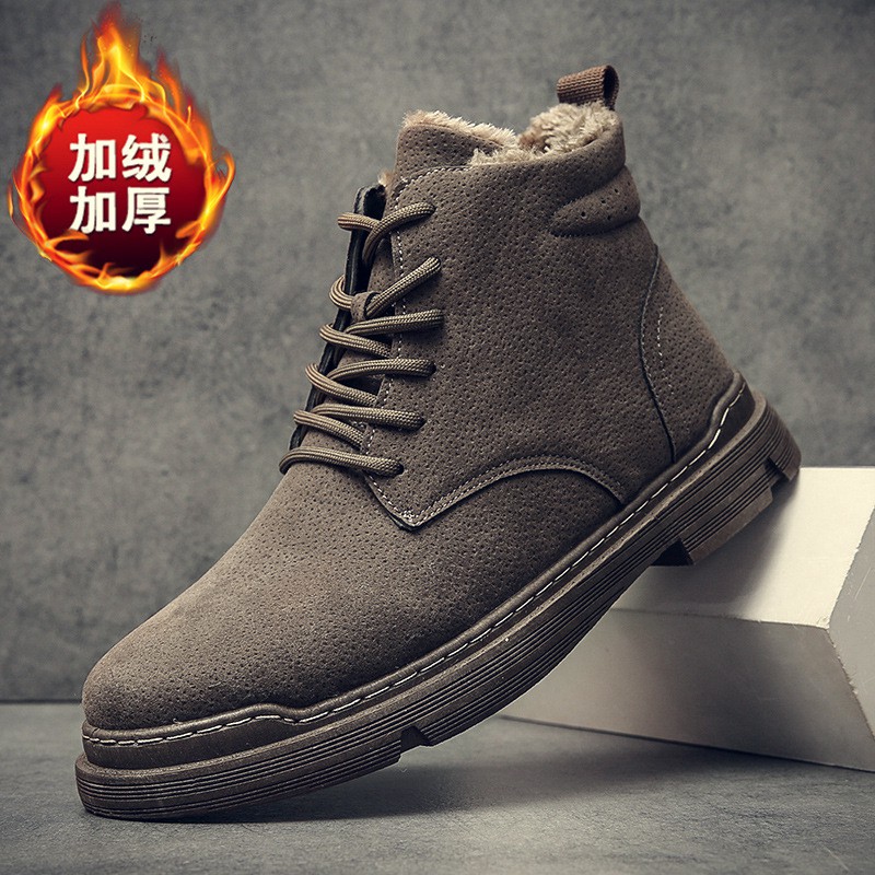 Giày Bốt Martin Da Cổ Cao Phong Cách Anh Quốc Thời Trang Mùa Thu Cho Nam 2021