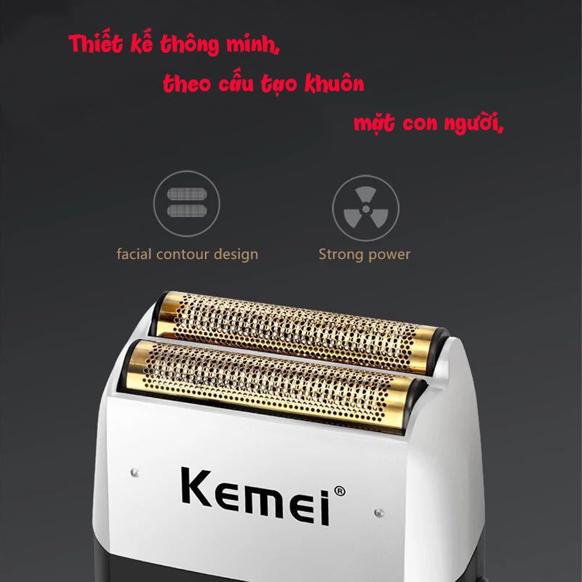 Máy cạo râu, cạo khô Kemei km- 2026 pin Lithium siêu bền, động cơ mạnh mẽ thiết kế chống ồn chạy rất êm mượt