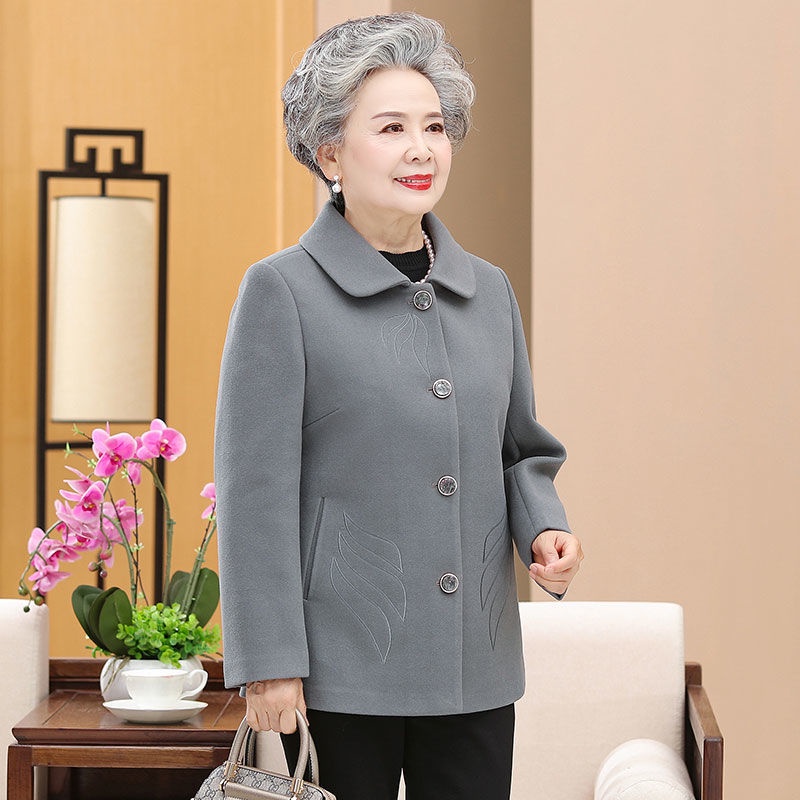 Áo khoác len mùa thu cho người trung niên và người cao tuổi Áo khoác len cao cấp cho người già