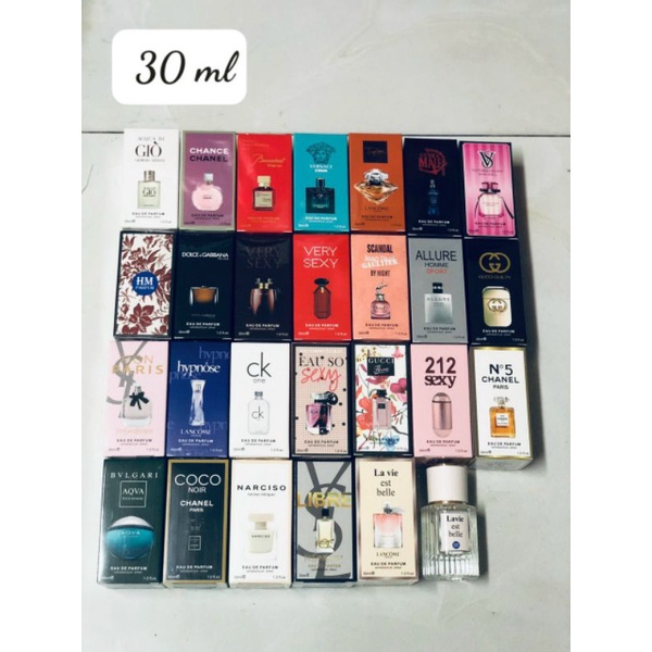 Tinh dầu nước hoa chiết Pháp nhiều mùi hot 30ml