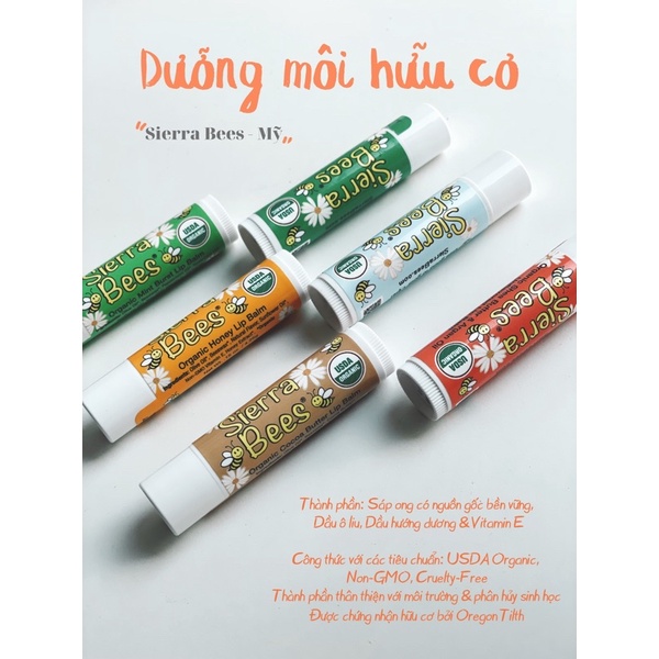 Son dưỡng môi hữu cơ Sierra Bees Mỹ - Mẹ Rofi