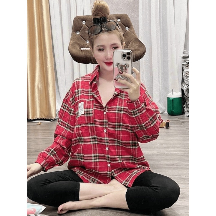 Sét Bộ Ca rô Dài Tay Kết Hợp Quần Leggin Chất Liệu Kate Mềm Mát Che Nắng Tốt Mặc Đẹp Tôn Dáng [NEW UNISEX]