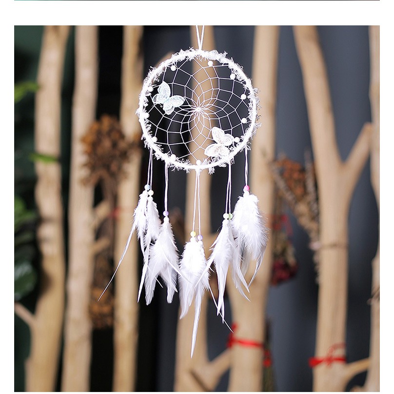 Dreamcatcher trang trí vòng giấc mơ treo tường màu trắng M19