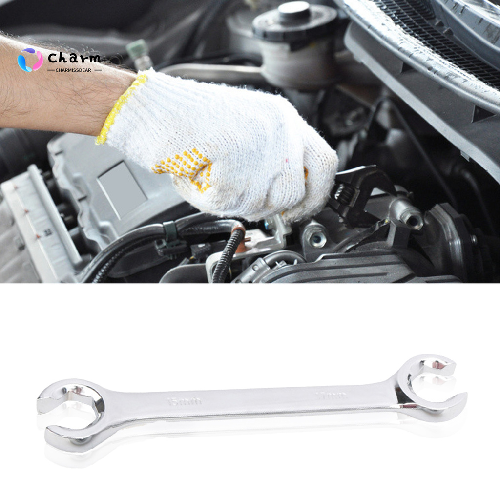 [CHM] Availble 3Pcs Wrench Opened Ends High Torque Chromium Vanadium Steel Professional Oil Tube Dual-head Spanner for Vehicle Maintenance