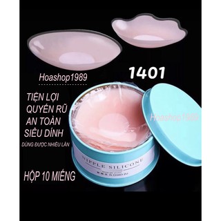 Hộp 10 Miếng Dán Đầu Ti Silicon Dùng Được Nhiều Lần