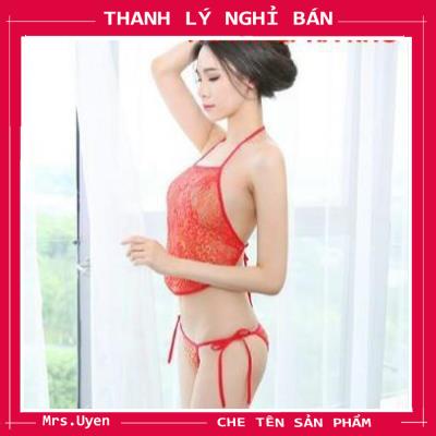 Áo yếm tân nương sang chảnh + quần lót lọt khe buộc dây freesize [Mã - Y800]  đồ ngủ nữ gợi cảm quyến rũ sexy | BigBuy360 - bigbuy360.vn