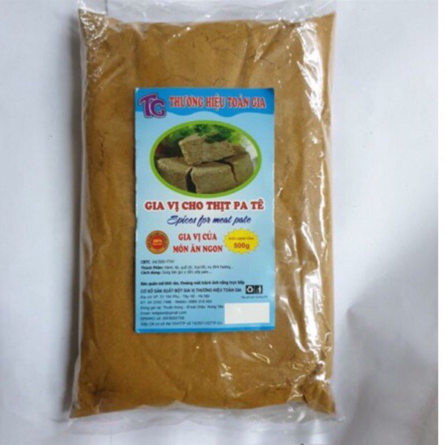 gia vị cho thịt pa te gói 500gr