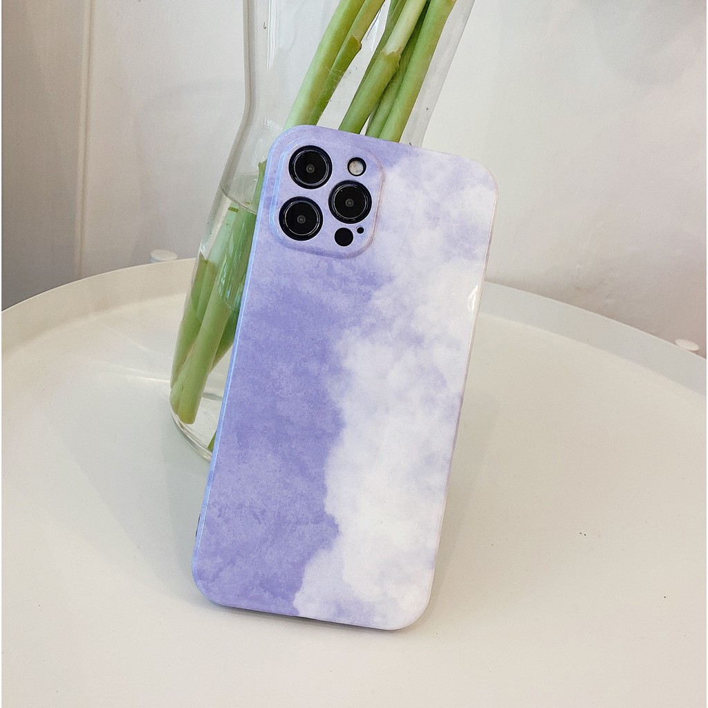 Ốp điện thoại in hình đám mây màu hồng tím thích hợp cho iPhone 7/8 Plus SE2 x xs xs max 11 12 pro promax