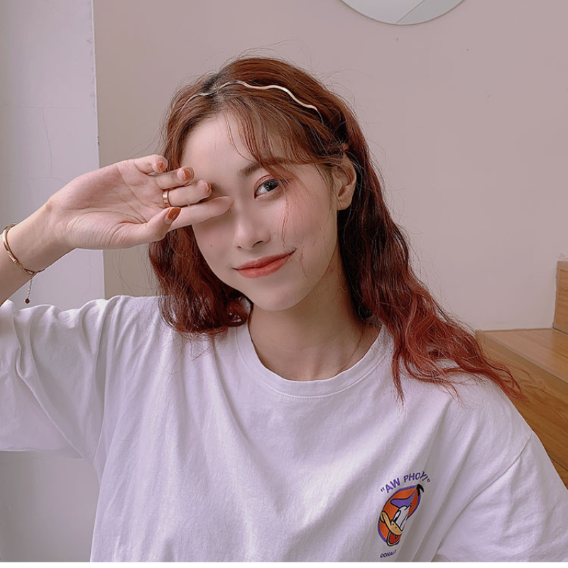 Cài tóc kim loại kiểu gợn sóng thời trang