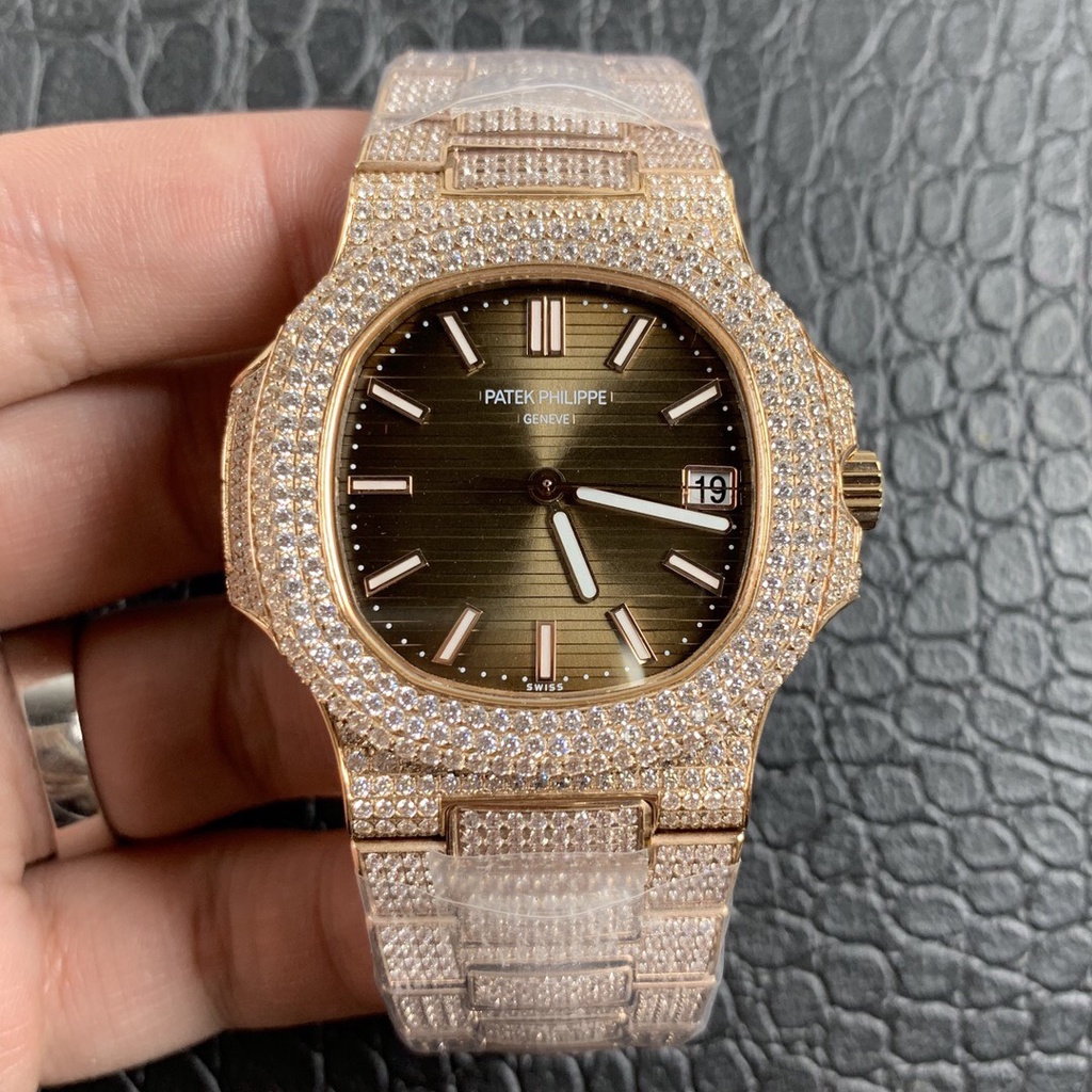 Đồng hồ Nam Patek Philippe full đá sw siêu đẹp, bản nâng cấp có kèm trang bị chống xước | BigBuy360 - bigbuy360.vn