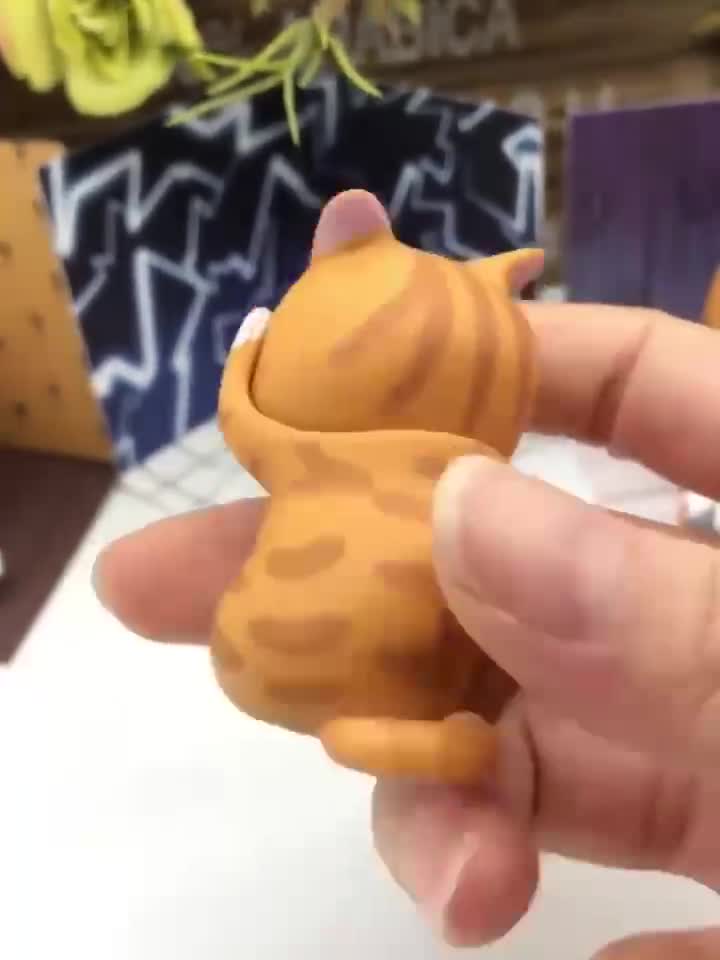 [Kèm đồ ăn mini] Mô hình mèo thất vọng dễ thương