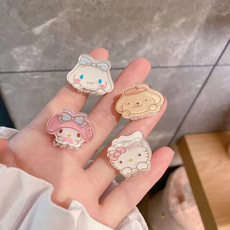 Kẹp Tóc Mini Hình Hello Kitty / Cún Cinnamon / Melody Dễ Thương Phong Cách Nhật Bản