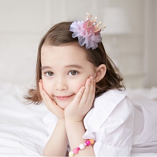 Kẹp Tóc Lưới Hình Vương Miện Kiểu Công Chúa Hàn Quốc Dễ Thương Cho Bé Gái