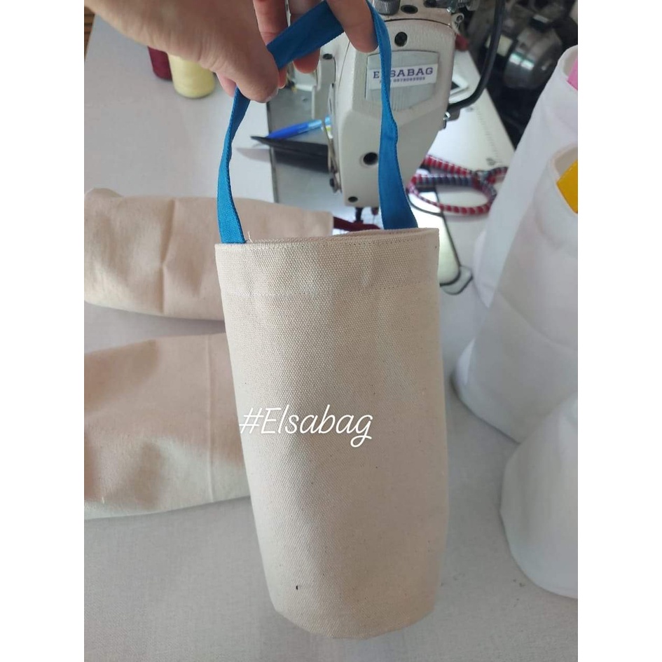 Túi đựng bình giữ nhiệt, cốc uống nước trơn không in sỉ, lẻ vải canvas/vải bố