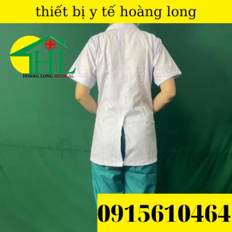 Áo Blouse bác sĩ dáng ngắn - tay cộc nam, nữ các size S M L XL