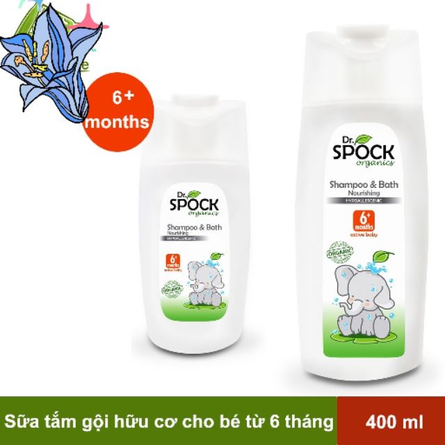 Sữa tắm gội organic 2 trong 1 cho trẻ sơ sinh Dr Spock 400ml