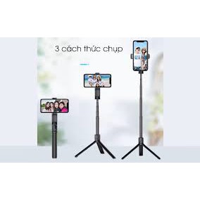 Gậy chụp ảnh tự sướng XT02 3in1 kết nối bluetooth, 3 chân đa năng, chụp hình selfie, giá đỡ điện thoại livestream