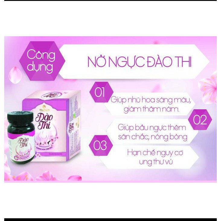 [Chính Hãng 100%] Viên Uống Nở Ngực Săn Chắc Vòng 1 Đào Thi | Tăng Kích Thước Vòng 1
