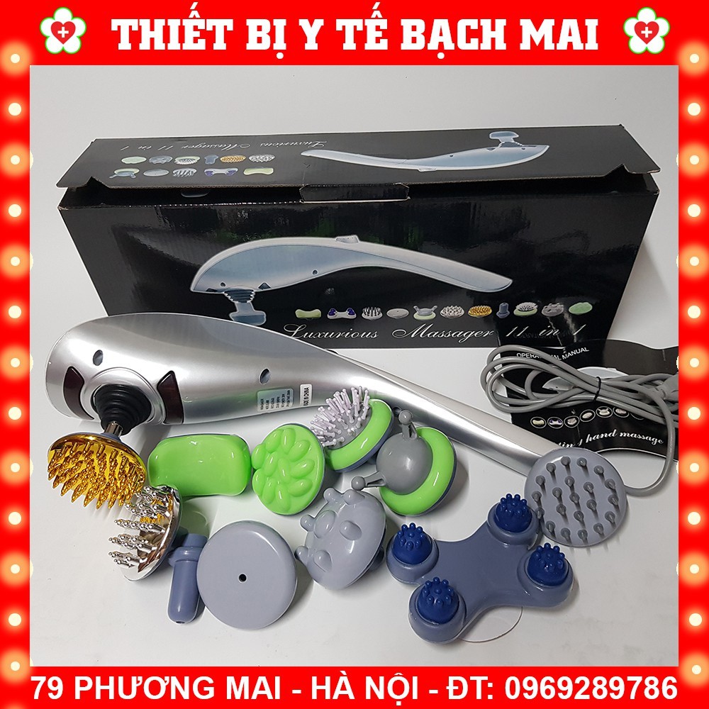 ⚠️GIÁ SHOCK⚠️ Máy Massage Cầm Tay 11 Đầu Chính Hãng [Bảo Hành 1 Năm Đổi Mới]