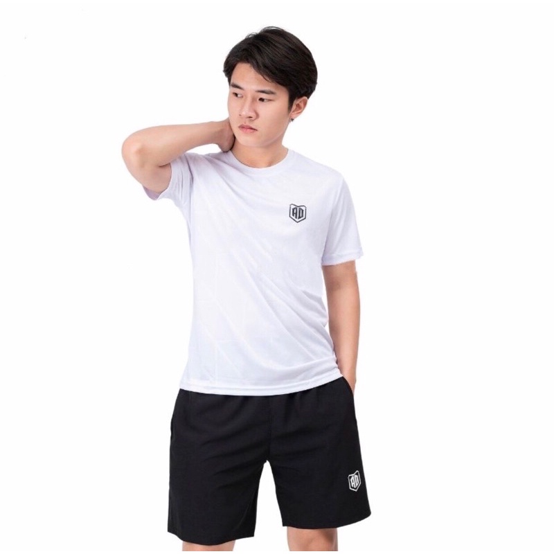 Bộ quần áo nam thể thao AD, áo thun cổ tròn, JUN FASHION STORE tập gym ngắn tay vải thoáng mát co giãn