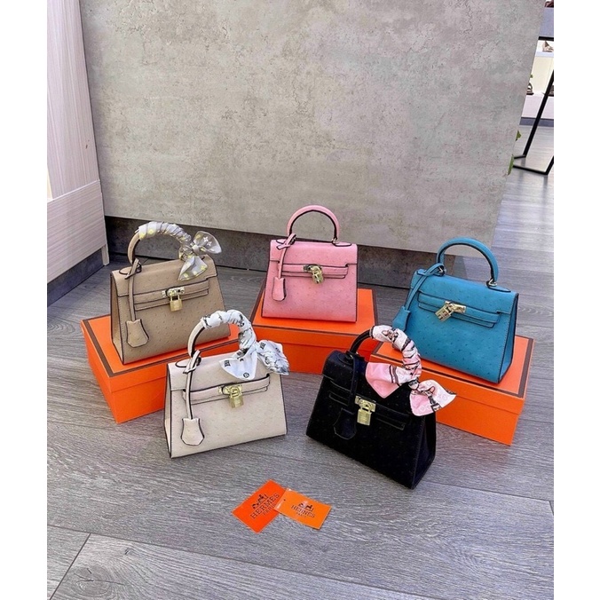 Túi hm kelly sz 21 dáng cao hàng full box tặng kèm khăn lụa