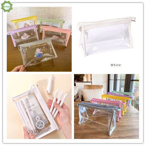 Túi đựng bút/mỹ phẩm trong suốt chống thấm nước sức chứa lớn tiện dụng