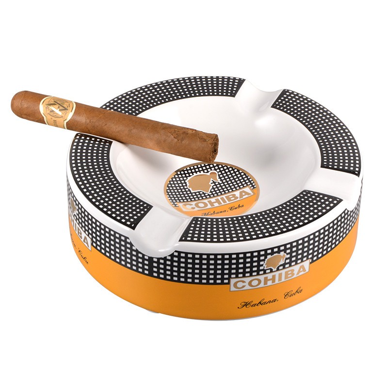 Gạt Tàn Cohiba P920 Được Làm Bằng Sứ Cao Cấp Họa Tiết Ceramics Vàng