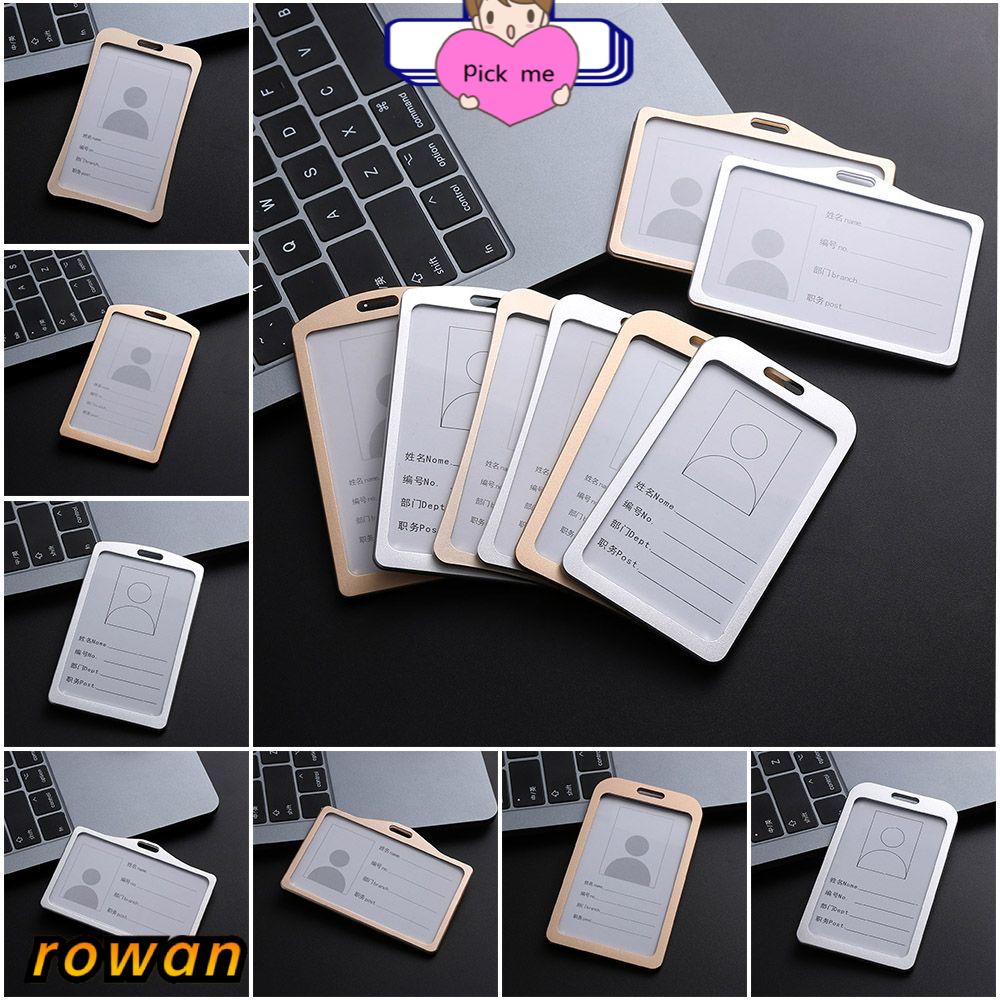 ROW New Name Card Metal ID Business Case Work Card Holders Vertical Office School Tag Exhibition Aluminum Alloy/Multicolor