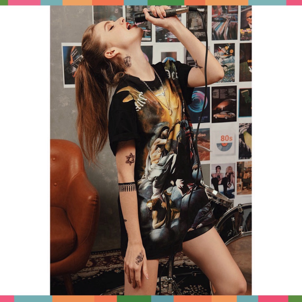 Áo thun MIKENCO Angel Devi, kiểu dáng unisex, cotton dày dặn, cộc tay cổ tròn trend hè 2022 | BigBuy360 - bigbuy360.vn